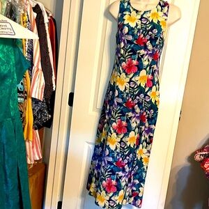 Vintage 90’s Maggy London Silk Dress with Floral Design